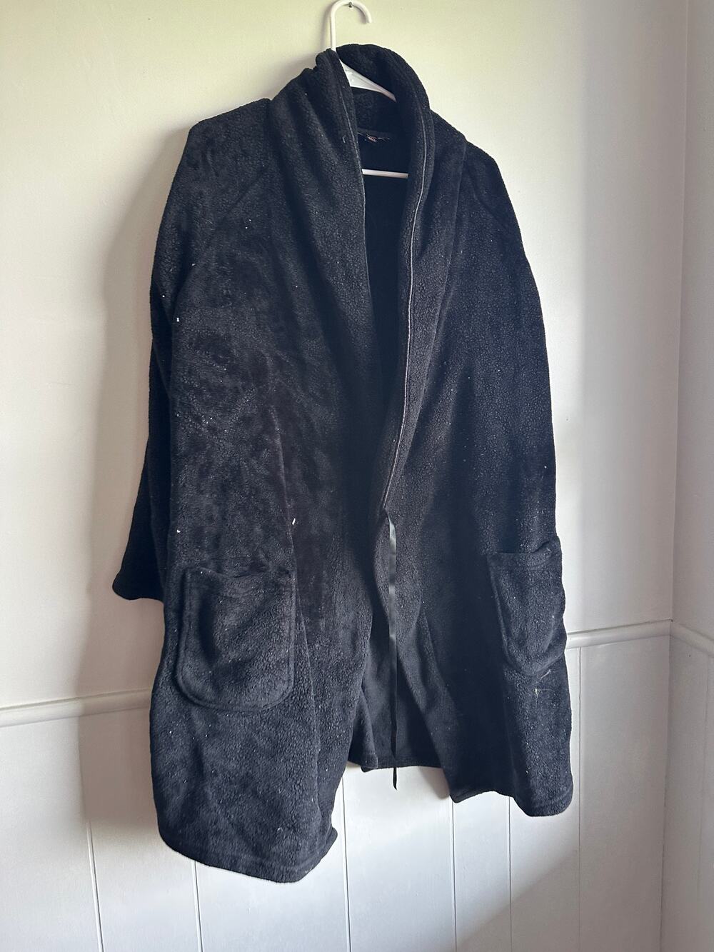 Victorias secret Black Fleece Plush Long Robe Jacket